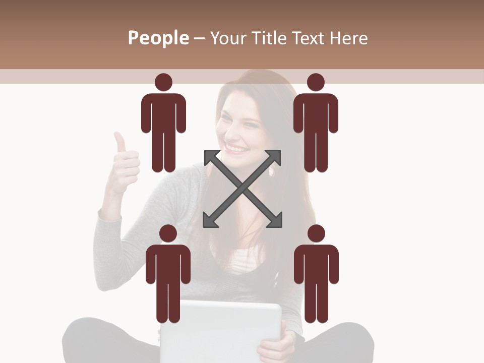 Laptop Browsing Thumbs PowerPoint Template