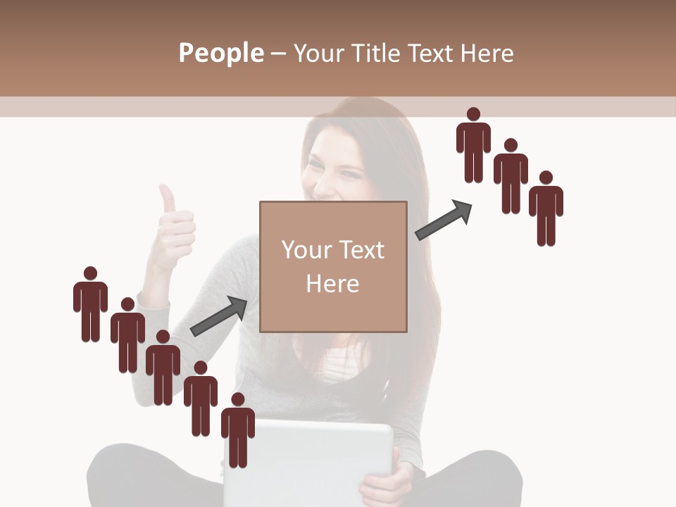 Laptop Browsing Thumbs PowerPoint Template
