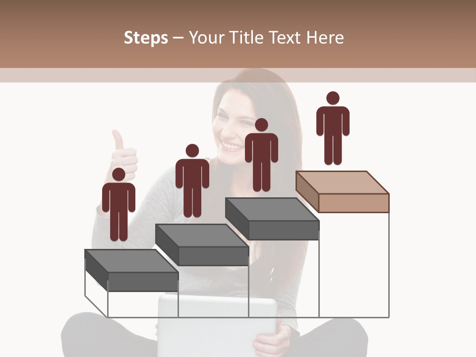 Laptop Browsing Thumbs PowerPoint Template