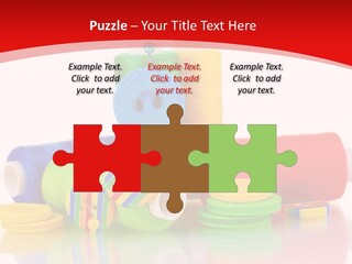 Roll Embroidery Object PowerPoint Template