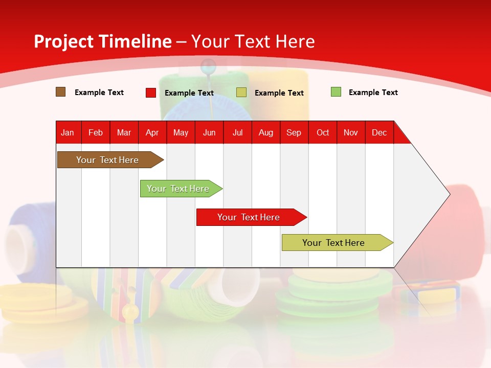 Roll Embroidery Object PowerPoint Template