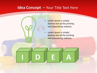 Roll Embroidery Object PowerPoint Template