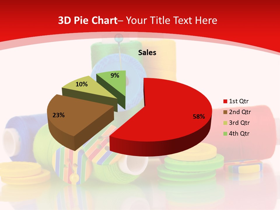 Roll Embroidery Object PowerPoint Template