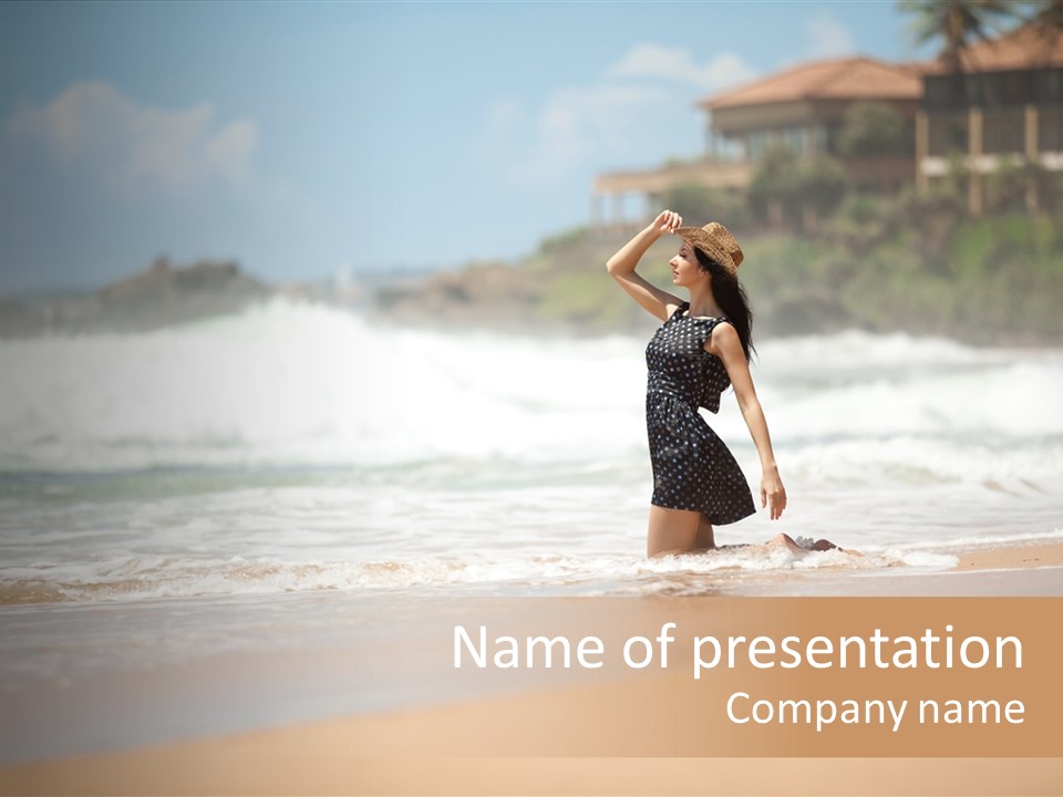 Tourism Sexy Female PowerPoint Template