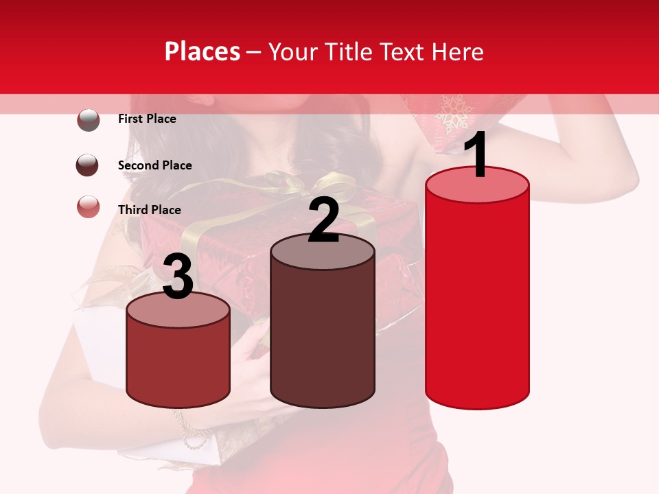 Woman Standing Xmas PowerPoint Template