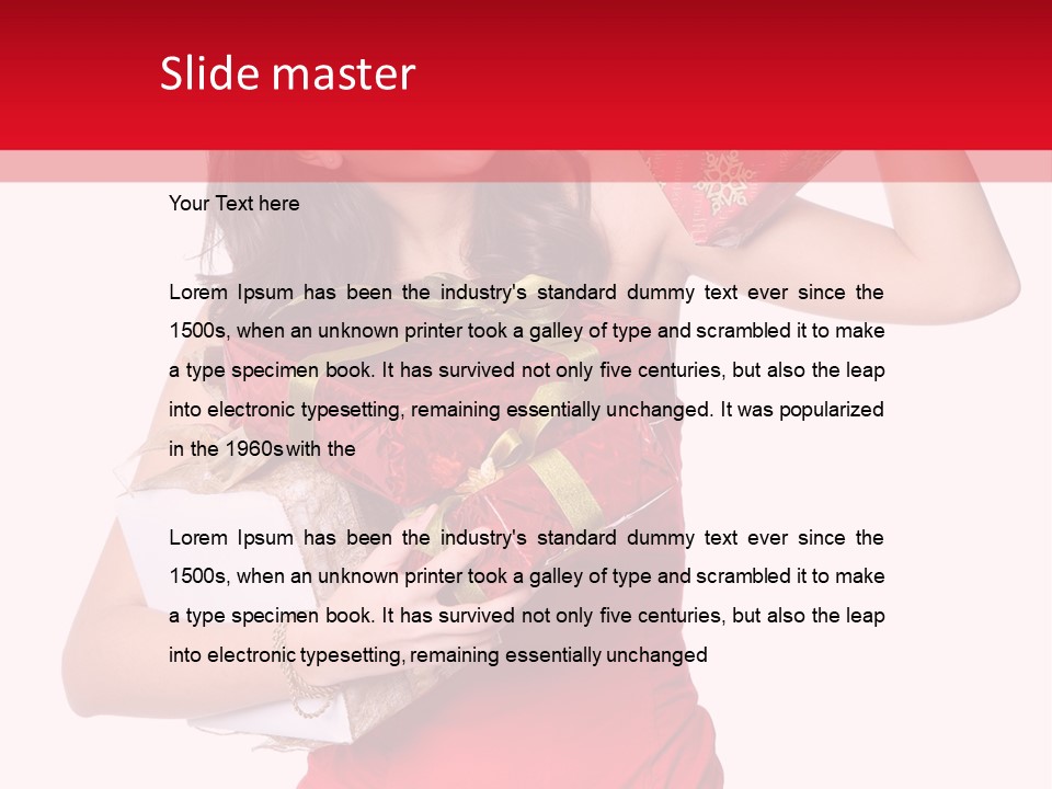 Woman Standing Xmas PowerPoint Template