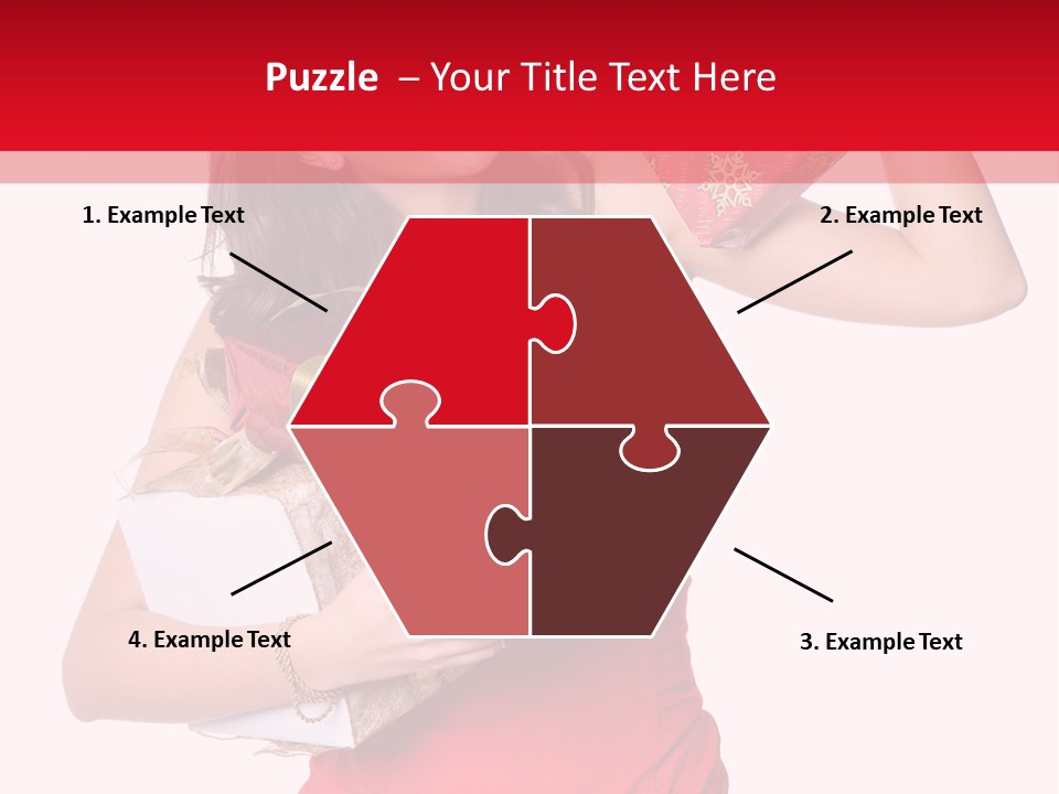 Woman Standing Xmas PowerPoint Template