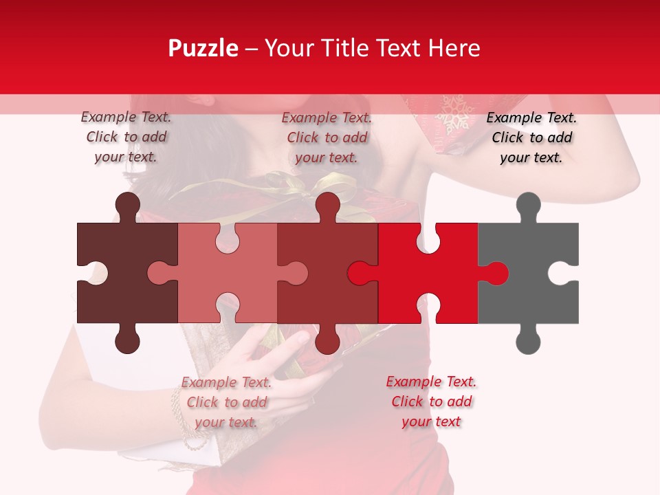 Woman Standing Xmas PowerPoint Template