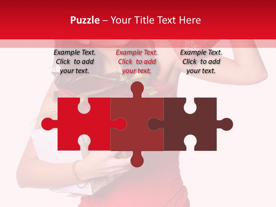 Woman Standing Xmas PowerPoint Template