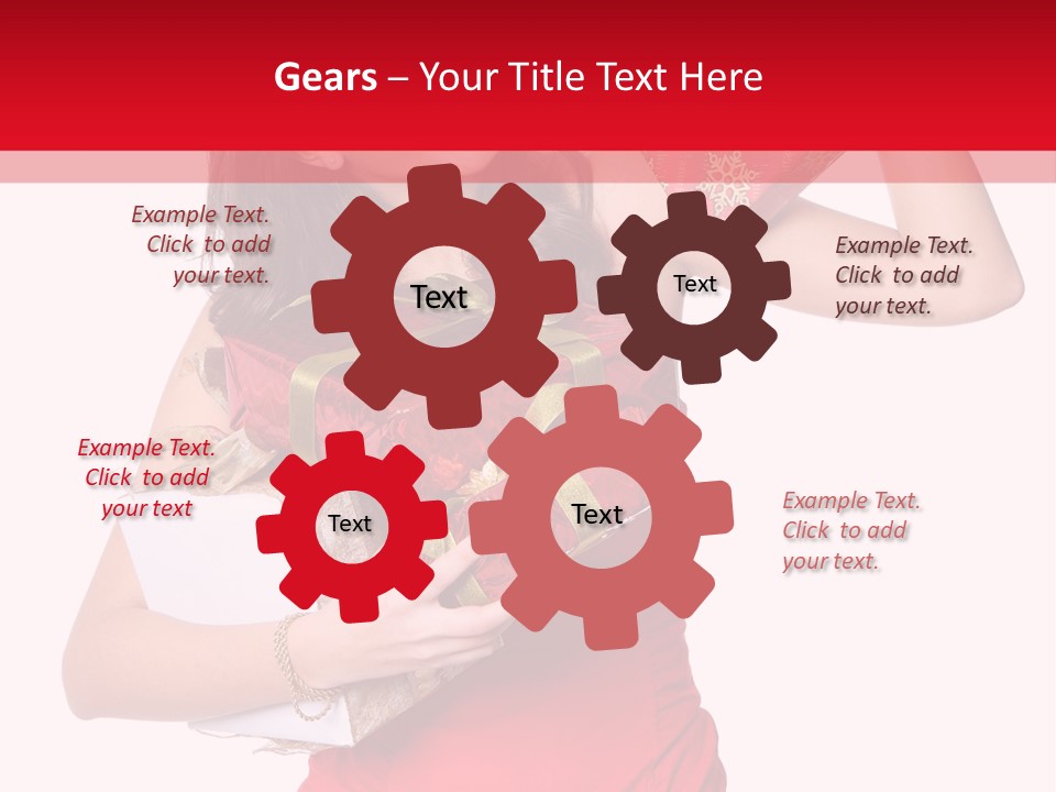 Woman Standing Xmas PowerPoint Template