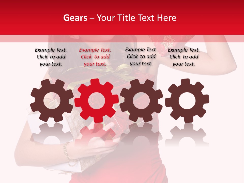 Woman Standing Xmas PowerPoint Template