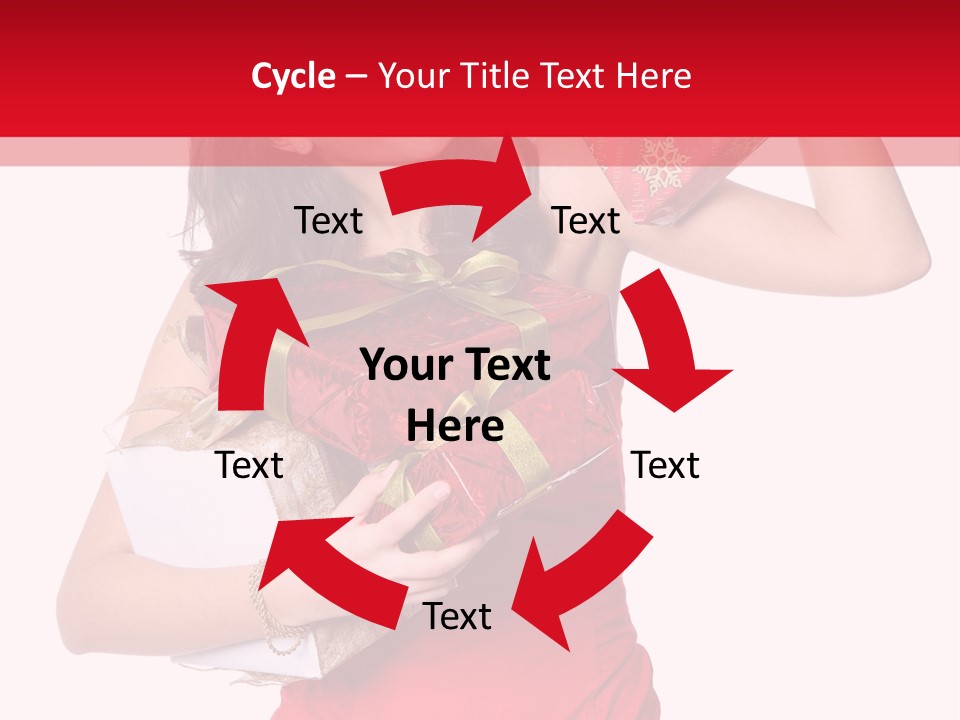 Woman Standing Xmas PowerPoint Template