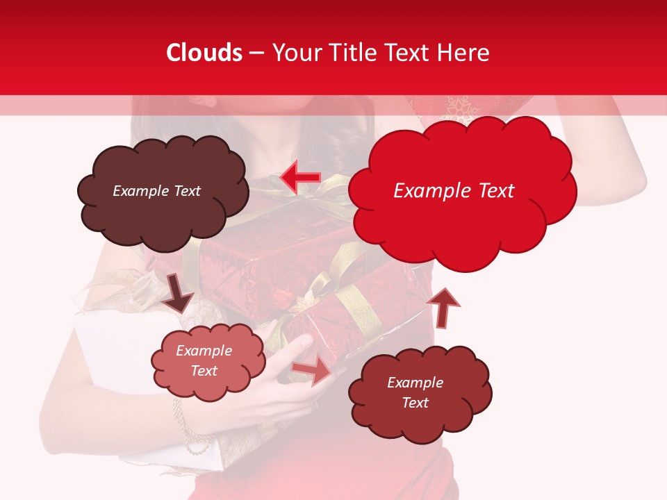 Woman Standing Xmas PowerPoint Template