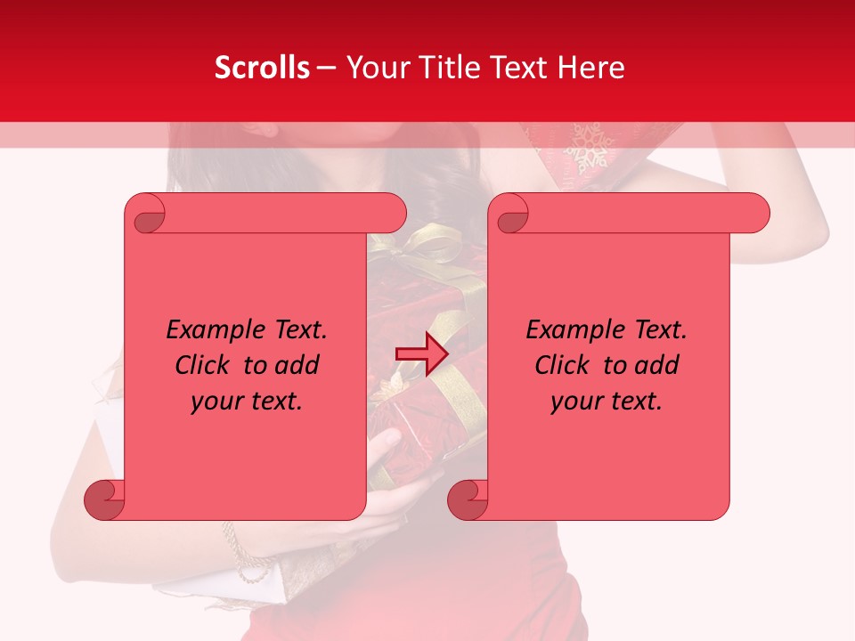 Woman Standing Xmas PowerPoint Template