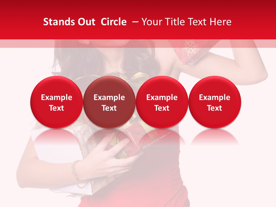 Woman Standing Xmas PowerPoint Template