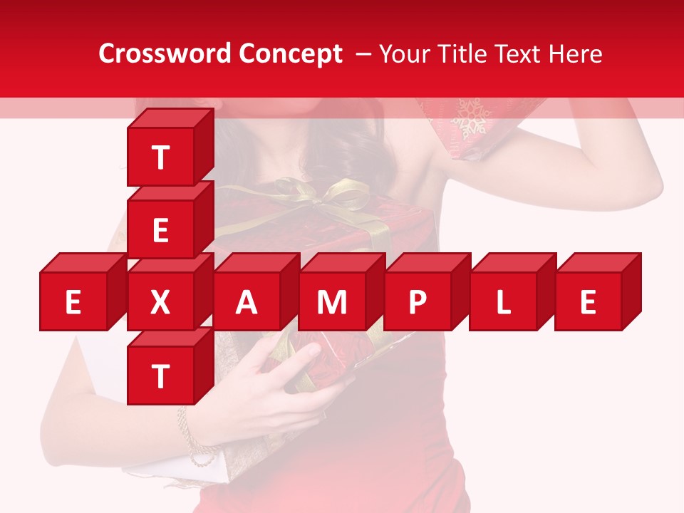 Woman Standing Xmas PowerPoint Template