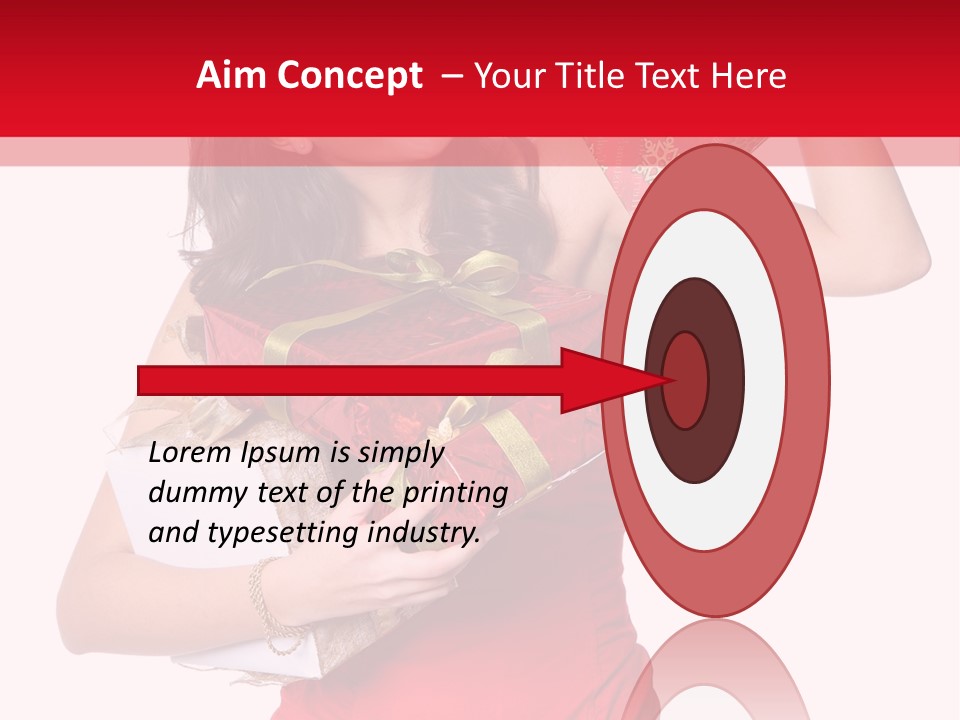 Woman Standing Xmas PowerPoint Template