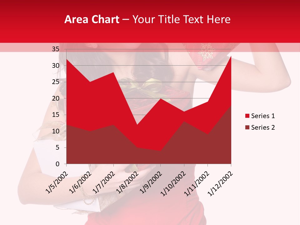 Woman Standing Xmas PowerPoint Template