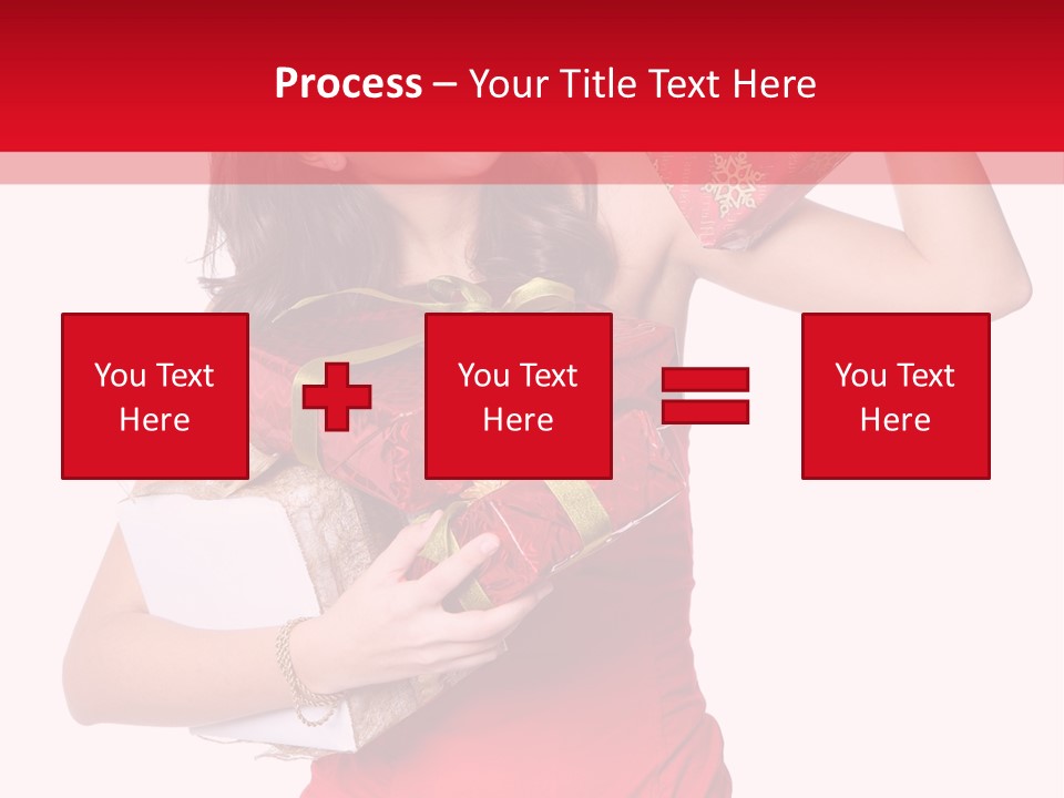 Woman Standing Xmas PowerPoint Template