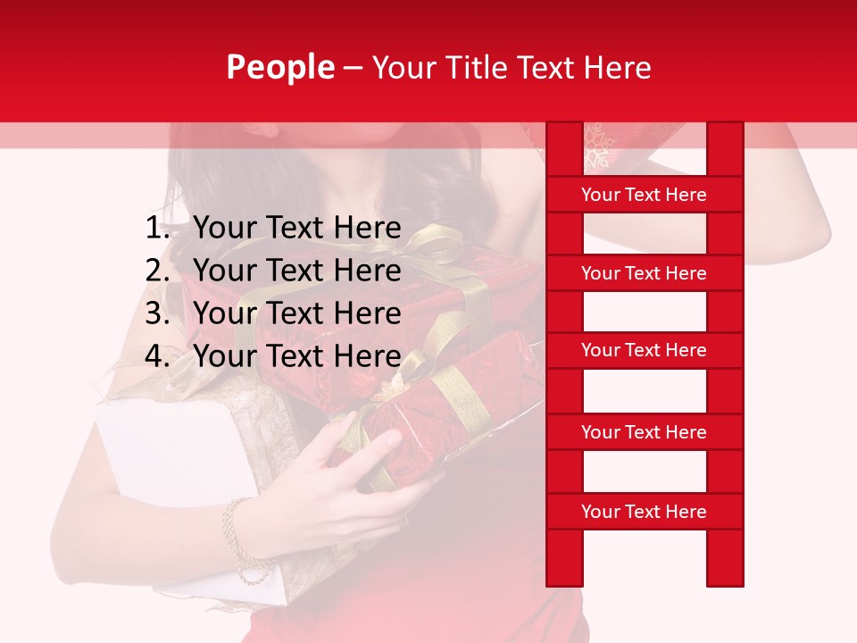 Woman Standing Xmas PowerPoint Template