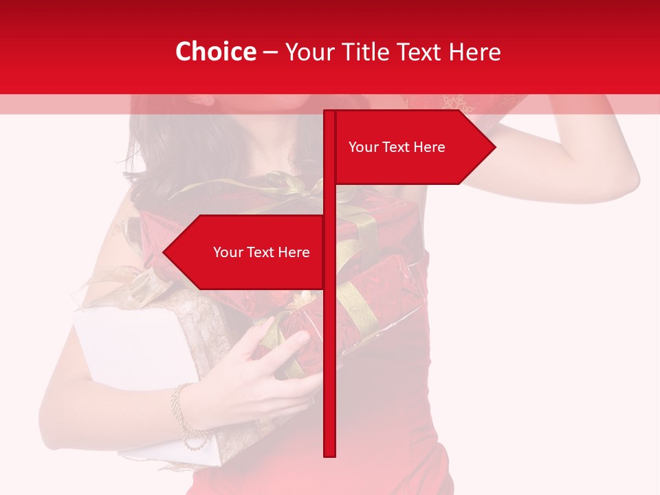 Woman Standing Xmas PowerPoint Template