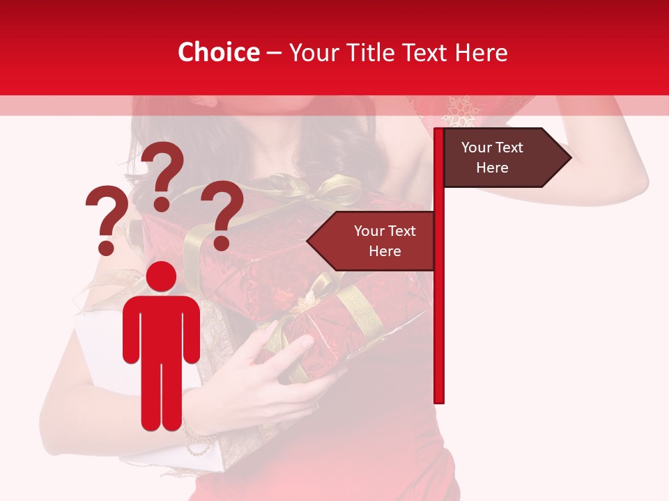 Woman Standing Xmas PowerPoint Template