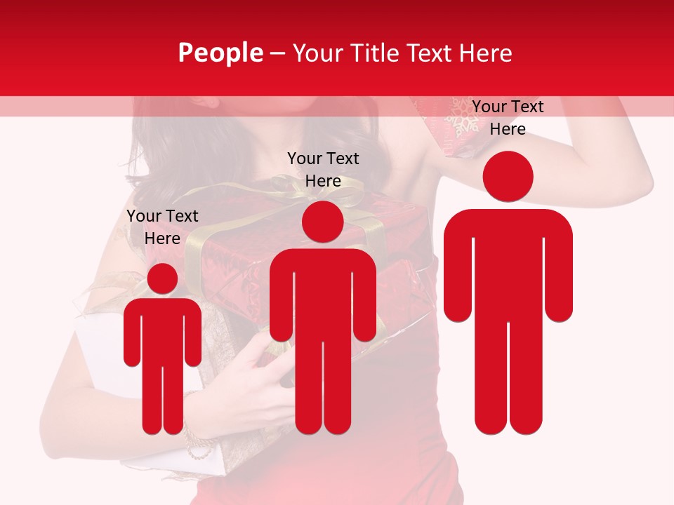 Woman Standing Xmas PowerPoint Template