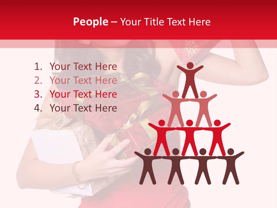 Woman Standing Xmas PowerPoint Template