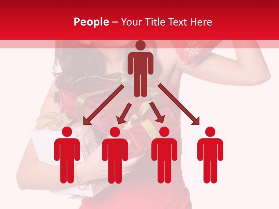 Woman Standing Xmas PowerPoint Template