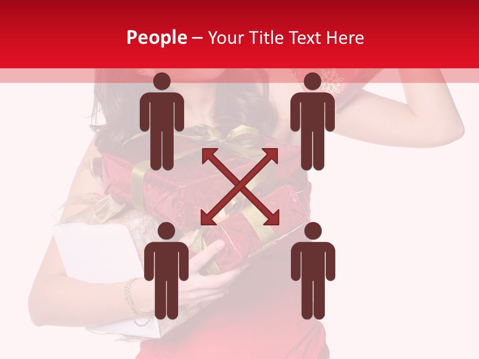 Woman Standing Xmas PowerPoint Template