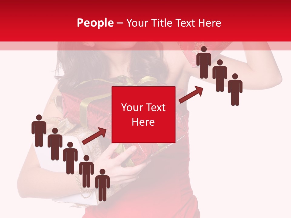 Woman Standing Xmas PowerPoint Template