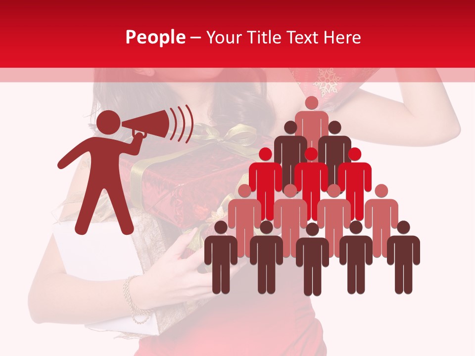 Woman Standing Xmas PowerPoint Template