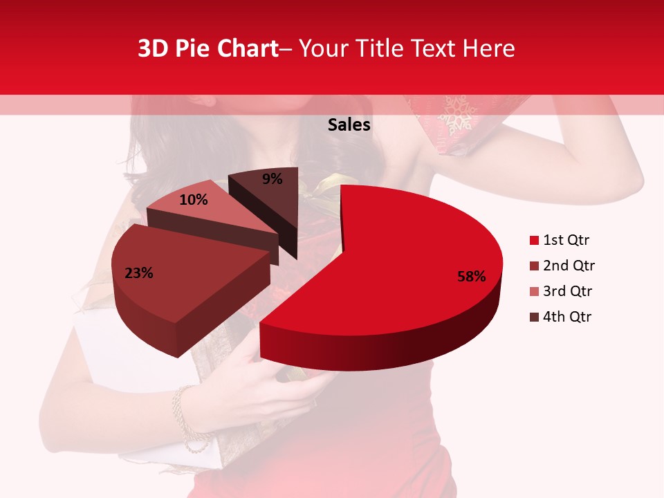 Woman Standing Xmas PowerPoint Template