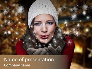 Background Hands Hat PowerPoint Template