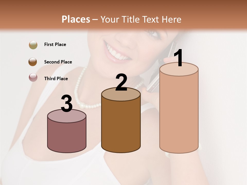 Talking Wedding Dress Leaning PowerPoint Template