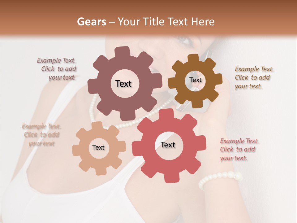 Talking Wedding Dress Leaning PowerPoint Template