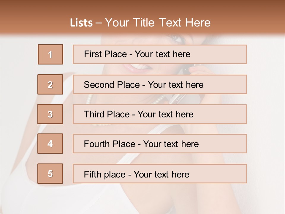 Talking Wedding Dress Leaning PowerPoint Template