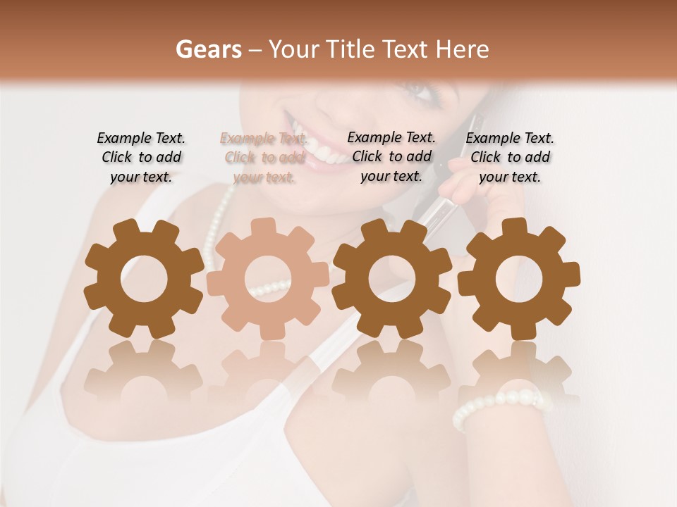 Talking Wedding Dress Leaning PowerPoint Template