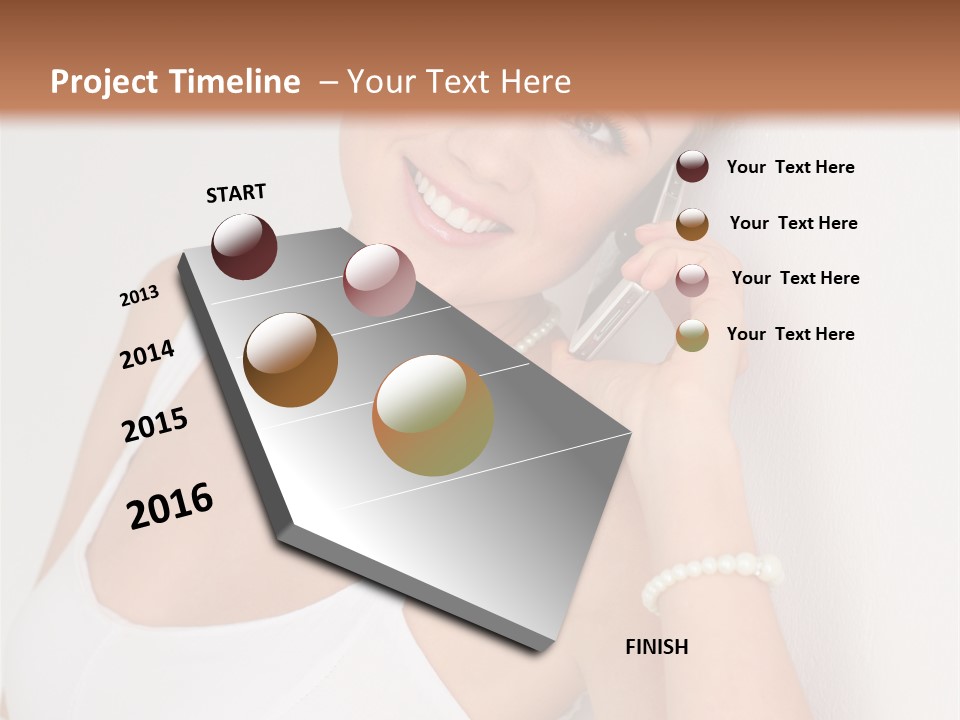 Talking Wedding Dress Leaning PowerPoint Template