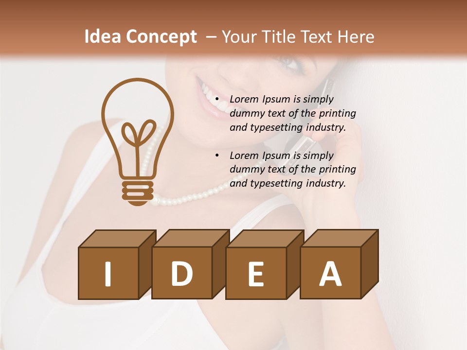 Talking Wedding Dress Leaning PowerPoint Template