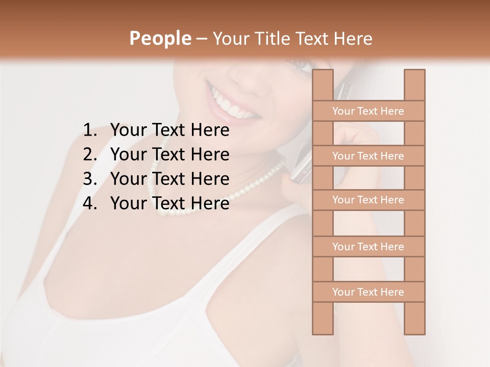 Talking Wedding Dress Leaning PowerPoint Template