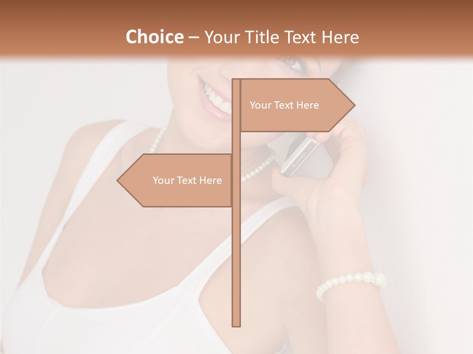 Talking Wedding Dress Leaning PowerPoint Template