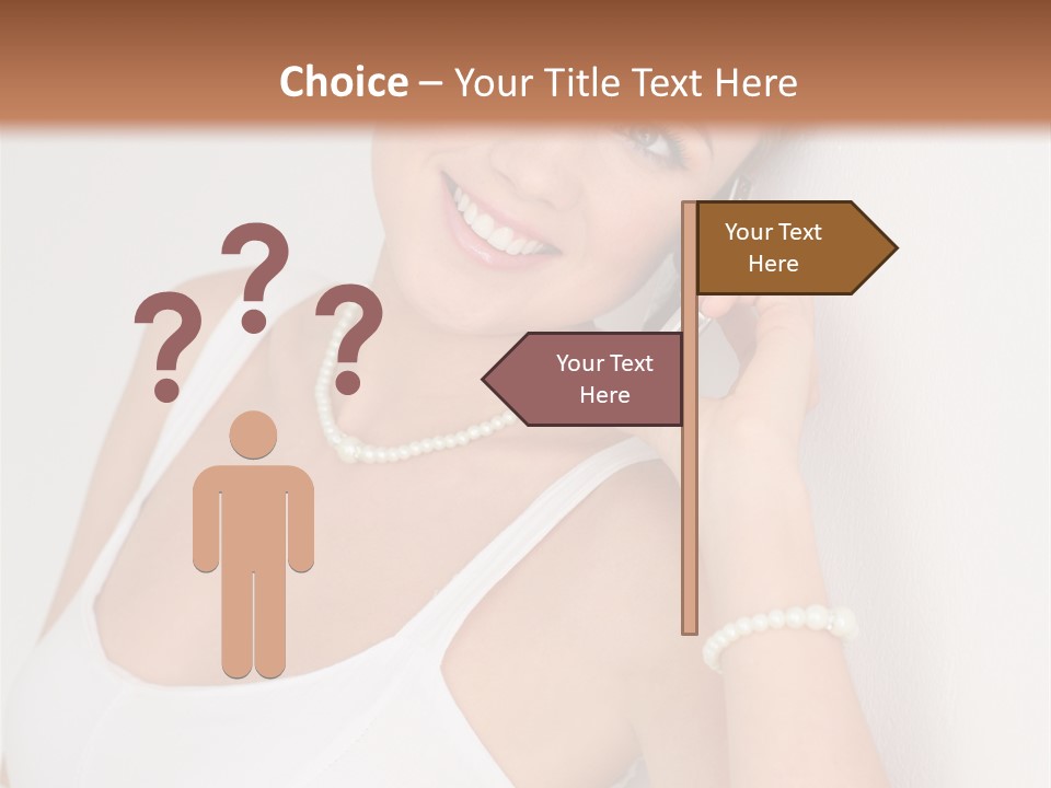 Talking Wedding Dress Leaning PowerPoint Template