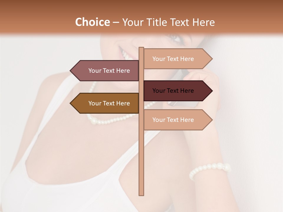 Talking Wedding Dress Leaning PowerPoint Template