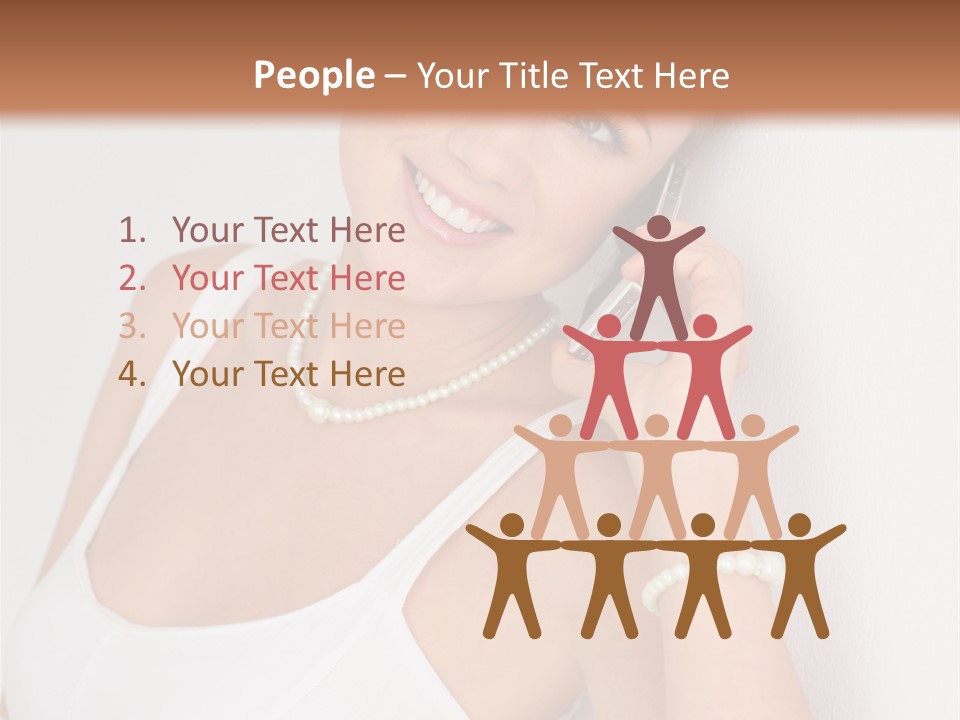 Talking Wedding Dress Leaning PowerPoint Template