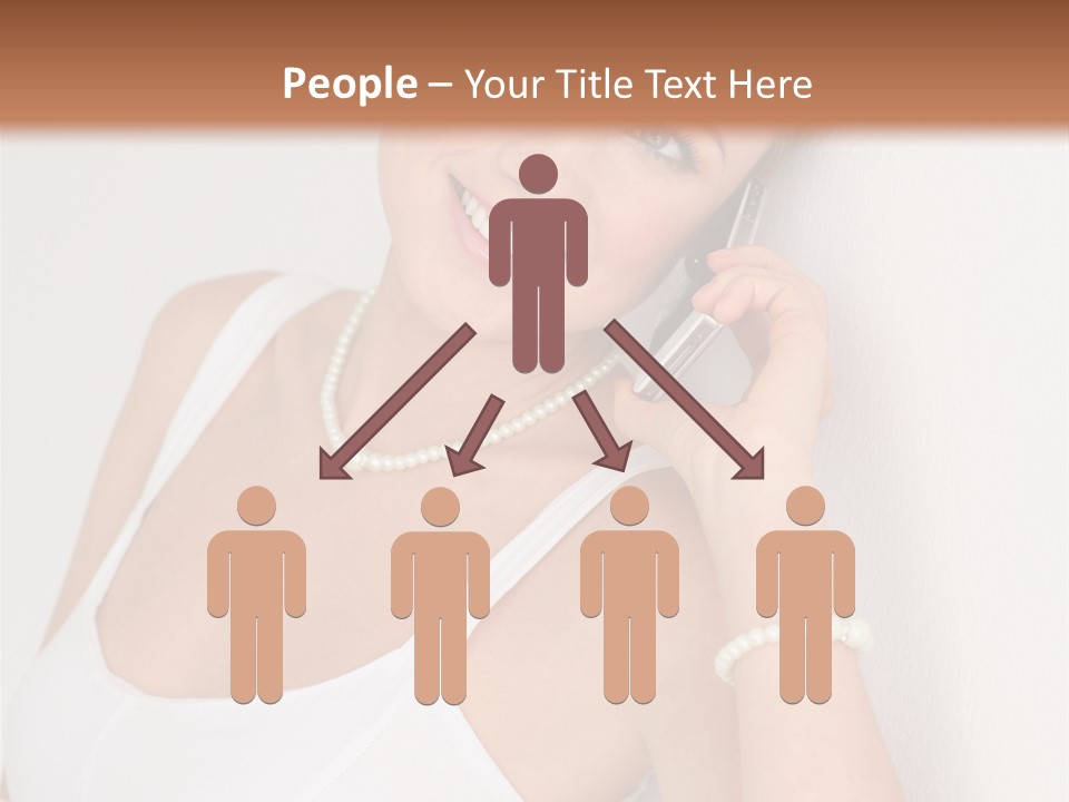 Talking Wedding Dress Leaning PowerPoint Template