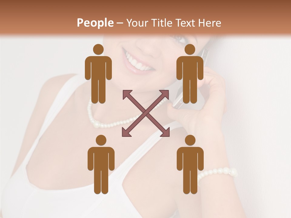 Talking Wedding Dress Leaning PowerPoint Template