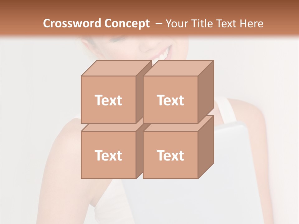Electronic Tablet Choosing Smiling PowerPoint Template