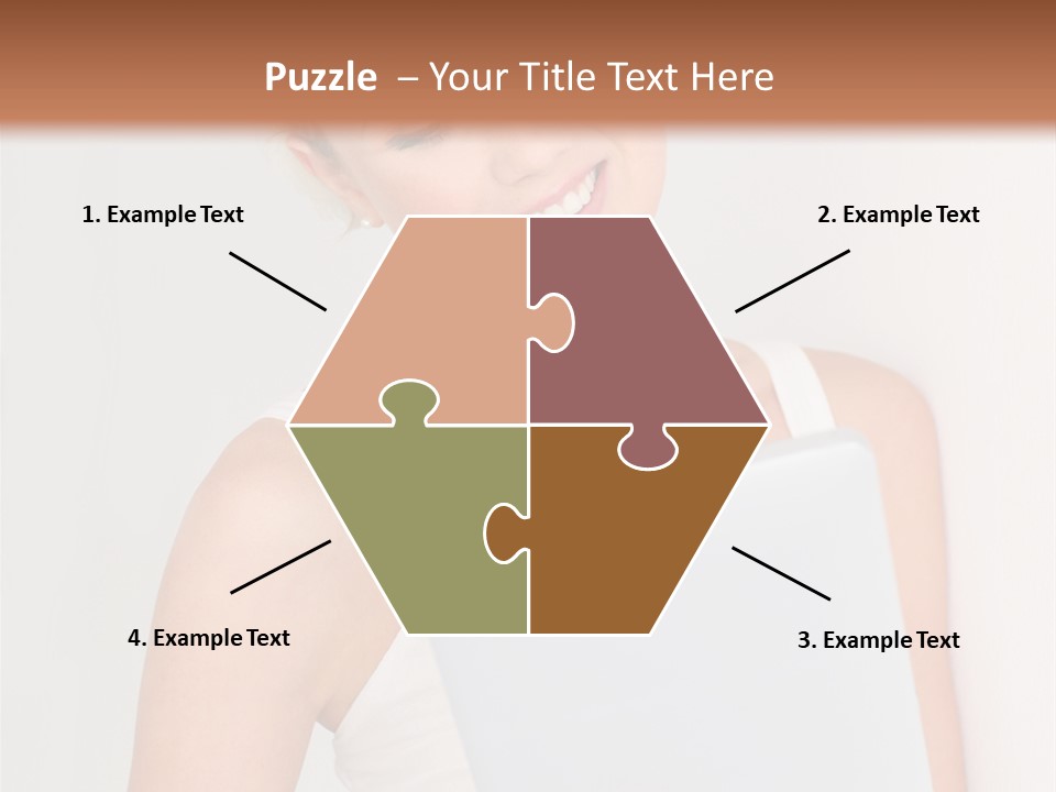 Electronic Tablet Choosing Smiling PowerPoint Template