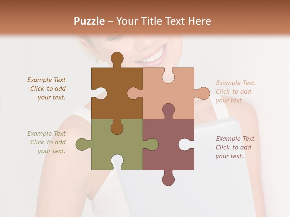Electronic Tablet Choosing Smiling PowerPoint Template